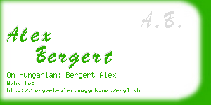 alex bergert business card